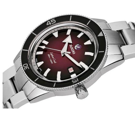 Rado Captain Cook Automatic Dark Red Dial Stainless Steel 42mm Men's Watch R32105353