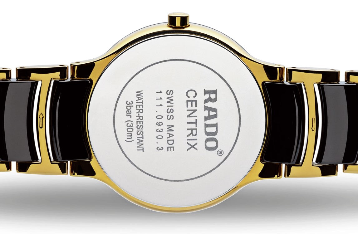 Rado Centrix Diamonds Quartz Black Dial Stainless Steel Case 28mm Women's Watch R30930712