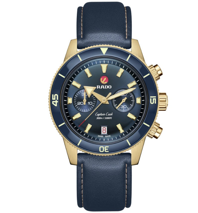 Rado Captain Cook Automatic Chronograph Blue Dial Bronze Case 43mm Men's Watch R32146208
