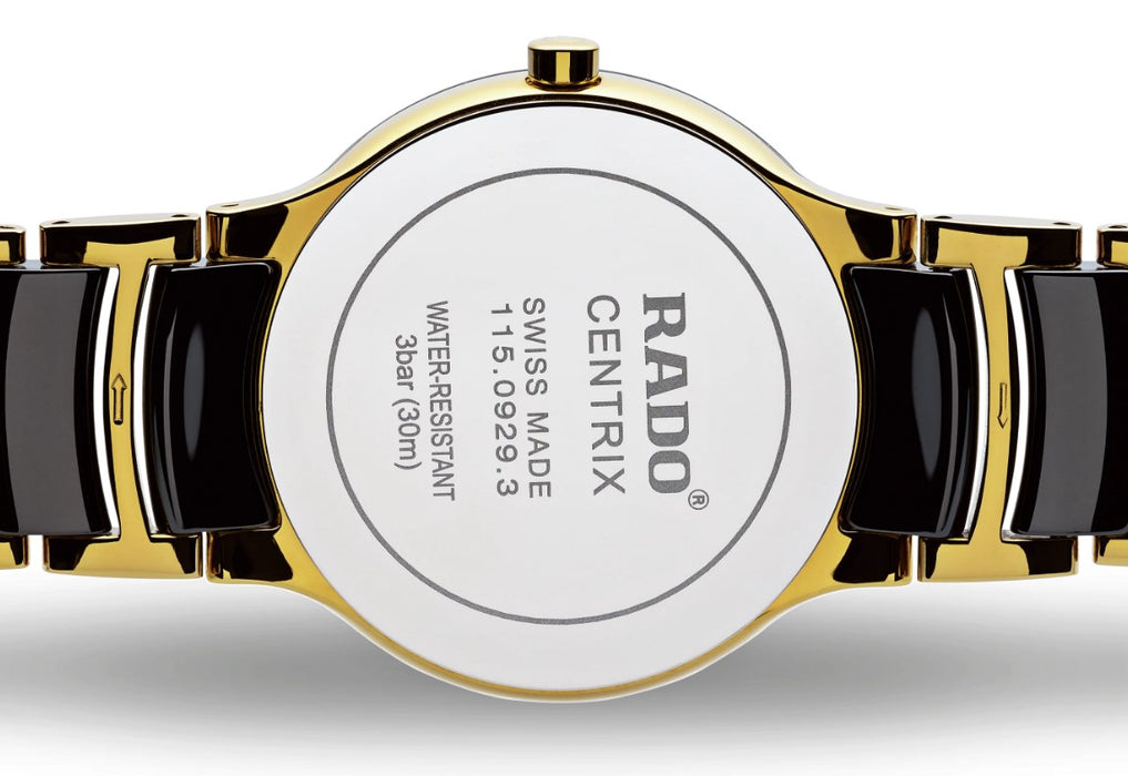 Rado Centrix Diamonds Quartz Black Dial Stainless Steel Case 38mm Unisex Watch R30929712