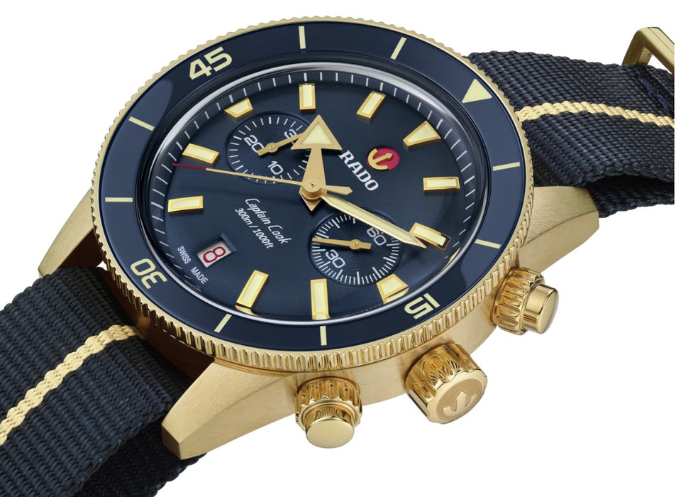 Rado Captain Cook Automatic Chronograph Blue Dial Bronze Case 43mm Men's Watch R32146208