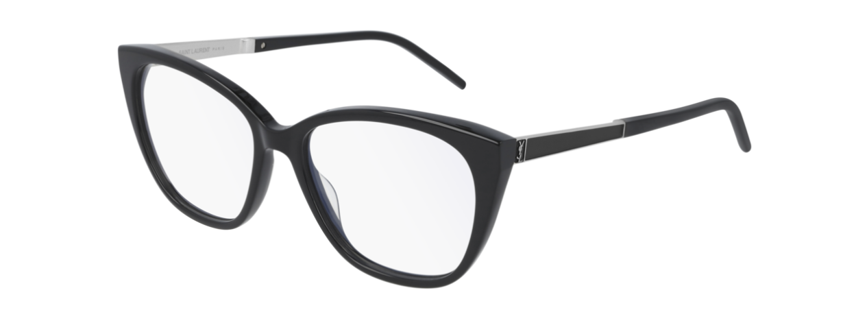 Saint Laurent SL M72 001 Black/Silver Cat-Eye Women's Eyeglasses