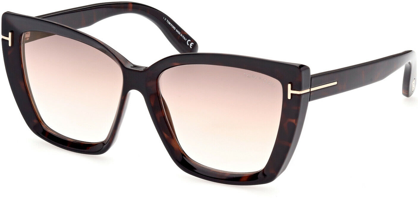 Tom Ford FT0920 Scarlet-02 52G Shiny Havana Gradient/Brown Mirrored Sunglasses