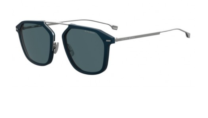 BOSS by Hugo 1134/S FLL(C3) Matte Blue/Grey Polarized Square Men's Sunglasses