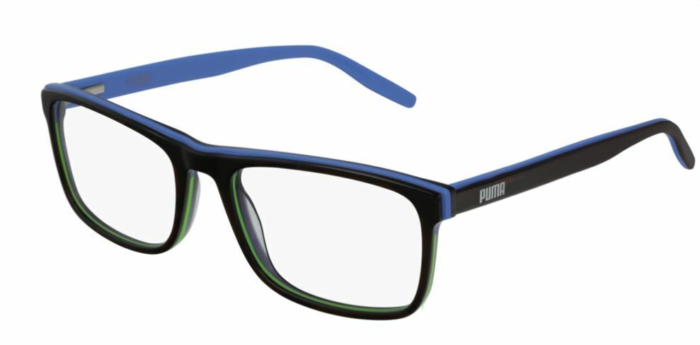Puma PU 0238O 003 Black Blue Men's Eyeglasses