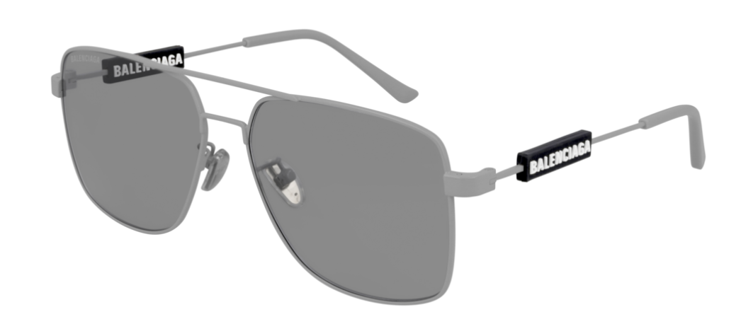 Balenciaga BB 0116SA 004 Gray/Gray Navigator Men's Sunglasses