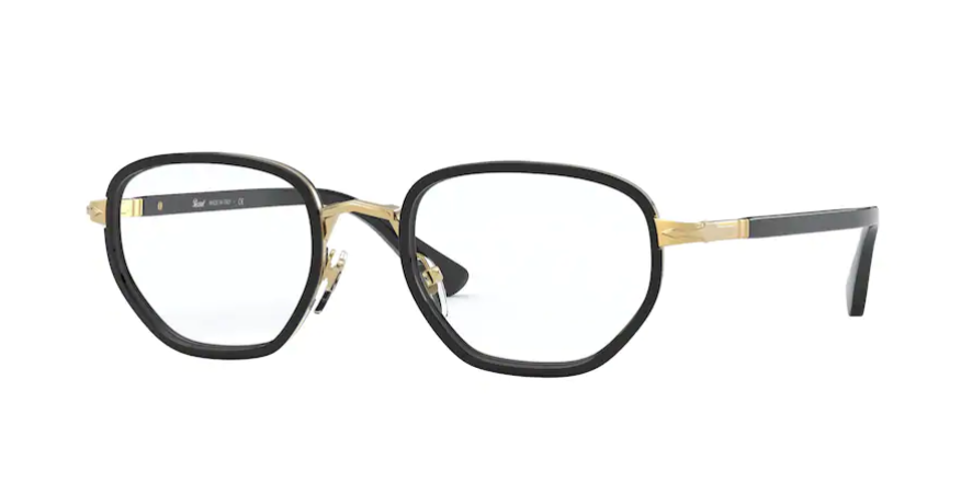 Persol 0PO 2471V 1097 Gold & Black Hexagon Men's Eyeglasses