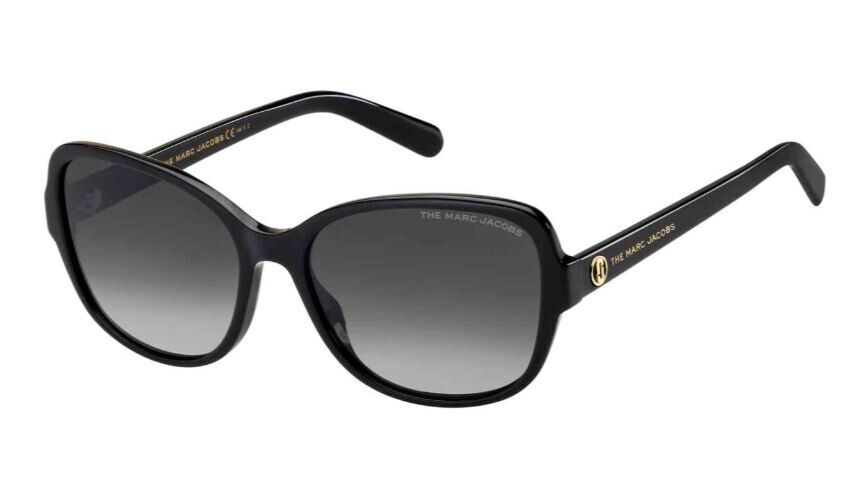 Marc Jacobs MARC-528/S 02M2/WJ Black-Gold/Gray Polarized Women's Sunglasses