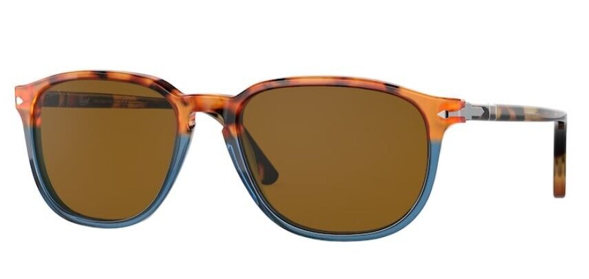 Persol 0PO3019S 112033 Brown Tortoise Opal Blue/Brown Square Men's Sunglasses
