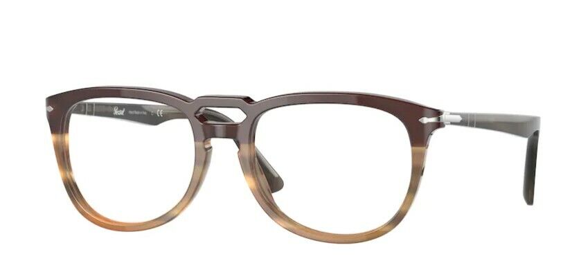 Persol 0PO3278V 1136 Black/Striped Brown/Beige Havana/ Silver Unisex Eyeglasses
