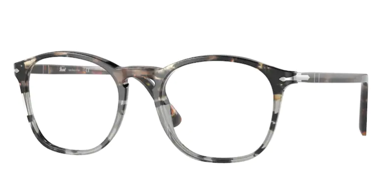 Persol 0PO3007VM 1159 Tortoise Brown/Tortoise Grey Square Men's Eyeglasses