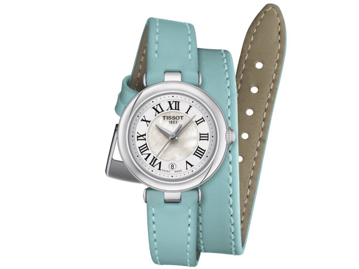 Tissot Swiss Quartz Light Blue Synthetic Leather Women's Watch T1260101611300