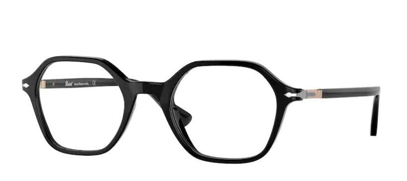 Persol 0PO3254V 95 Black/ Silver  Square Unisex Eyeglasses