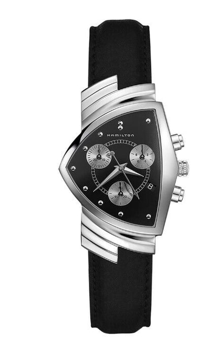 Hamilton Ventura Chrono Quartz Stainless Steel Black Dial Men's Watch H24412732