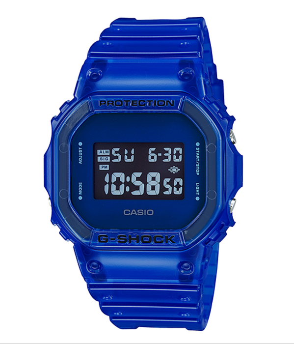 Casio  Digital  Semi-Transparent  Blue Resin strap Watch DW-5600SB-2