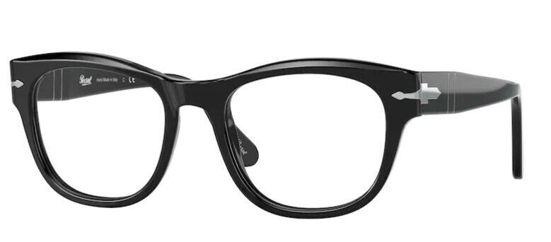 Persol 0PO3270V 95 Black/ Silver Rectangle Unisex Eyeglasses