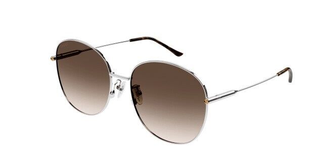 Gucci GG 1416SK 002 Silver/Brown Round Oversized Women's Sunglasses