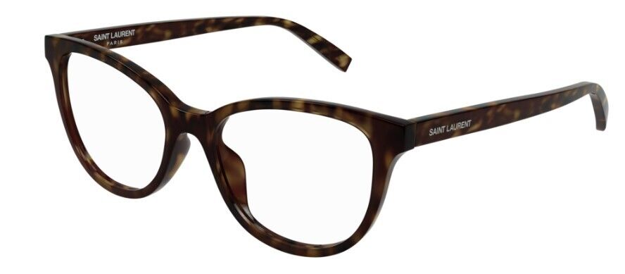 Saint Laurent SL 504 002 Havana Cat-Eye Round Full-Rim Women's Eyeglasses