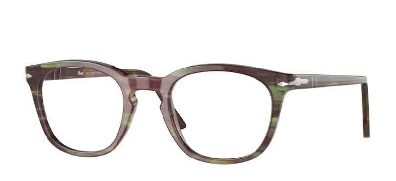 Persol 0PO3258V 1156 Striped Green Brown Havana/ Silver Unisex Eyeglasses