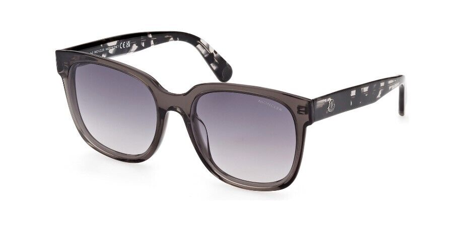 Moncler Biobeam ML0198 05B Shiny Grey Black Havana/Smoke Women's Sunglasses