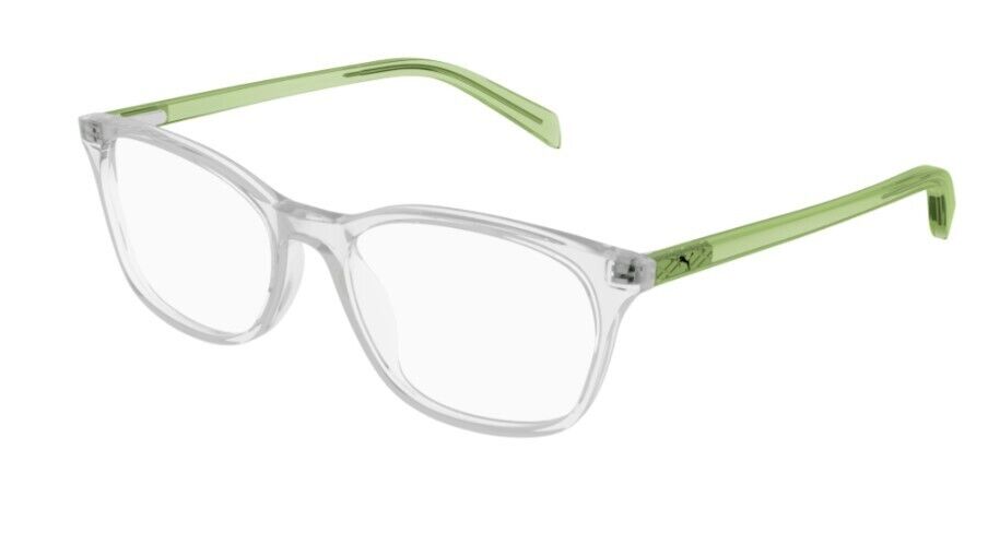 Puma PJ0031O 010 Crystal Green Square Junior Full-Rim Eyeglasses