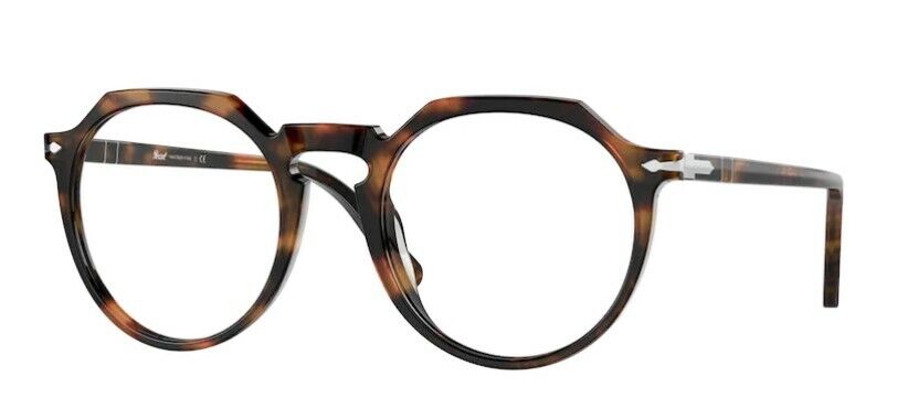 Persol 0PO3281V 108 Caffe Havana / Silver Unisex Eyeglasses