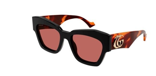 Gucci GG 1422S 005 Black-Havana/Orange Cat Eye Women's Sunglasses