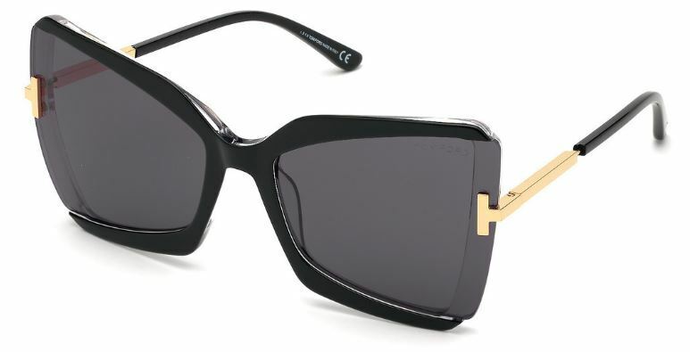 Tom Ford FT 0766 Gia 03A Black W. Endura Gold/Gray Sunglasses