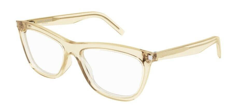 Saint Laurent SL517 004 Transparent Yellow Full-Rim Square Women's Eyeglasses