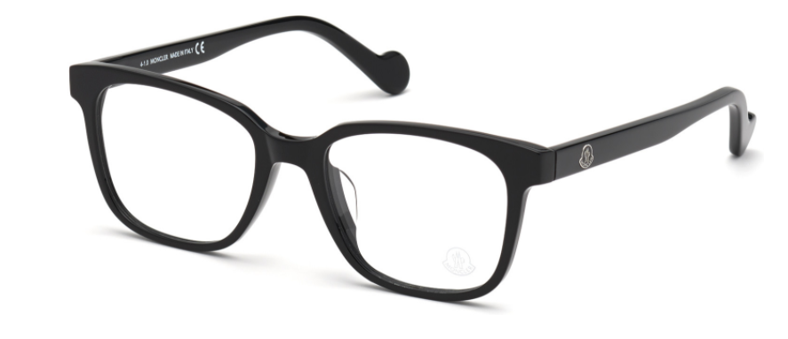 Moncler ML 5113-D 001 Shiny Black Rectangular Men's Eyeglasses