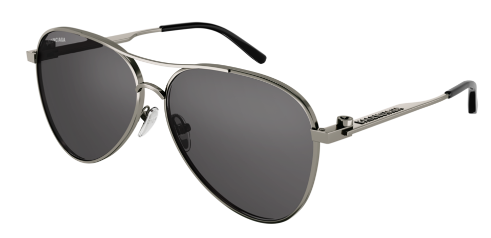 Balenciaga BB0167S 001 Matte metal Gray Unisex Sunglasses