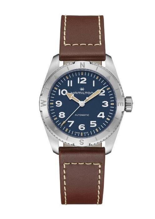 Hamilton Khaki Field Automatic Blue Dial Leather Round Men's Watch H70225540