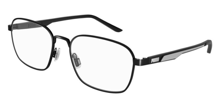 Puma PU0374O 001 Black-Black Rectangle Full-Rim Metal Unisex  Eyeglasses