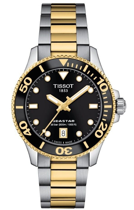 Tissot Seastar 1000 Stainless Steel Black Dial Round Men's Watch T1202102205100