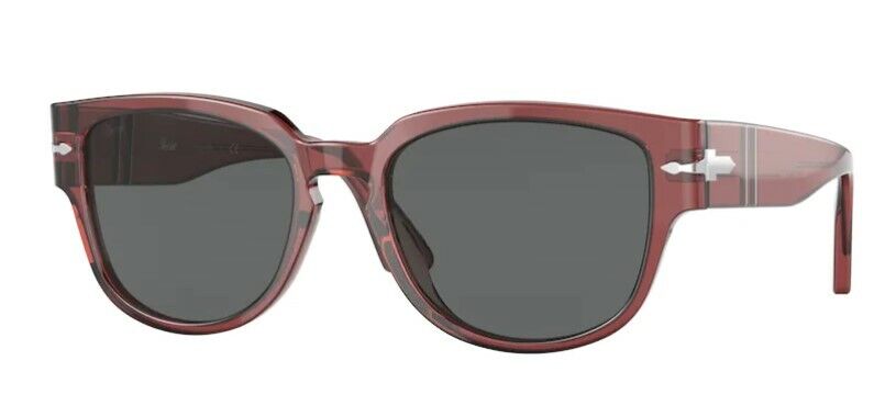 Persol 0PO3231S 1104B1 Red Burnt Transparent/ Dark Grey Square Men's Sunglasses