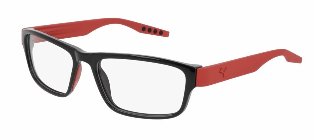 Puma PU 0273O 002 Black Red Rectangle Men's Eyeglasses